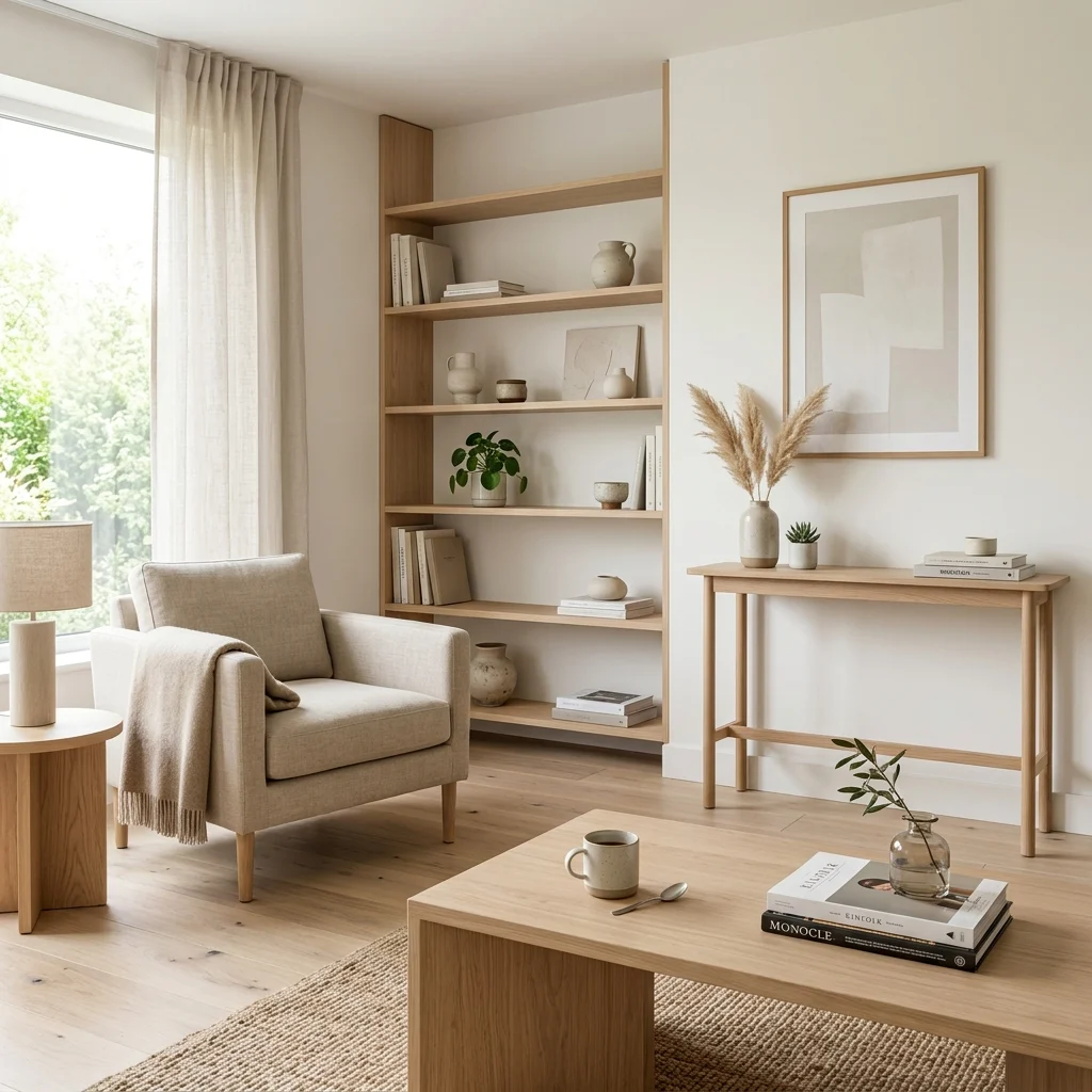1. Light Oak Wood Tones to Keep Furniture Visually Light