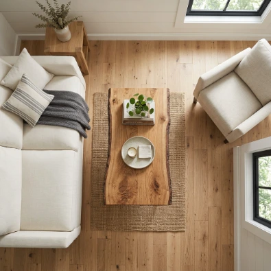 12. Live-Edge Coffee Table as Anchor