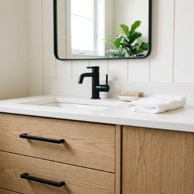 12. Matte Black Metal Fixtures
