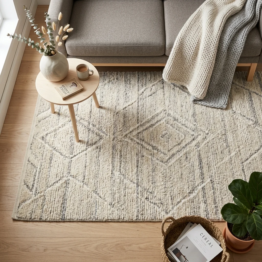 13. Wool Area Rugs in Subtle Geometric Pattern