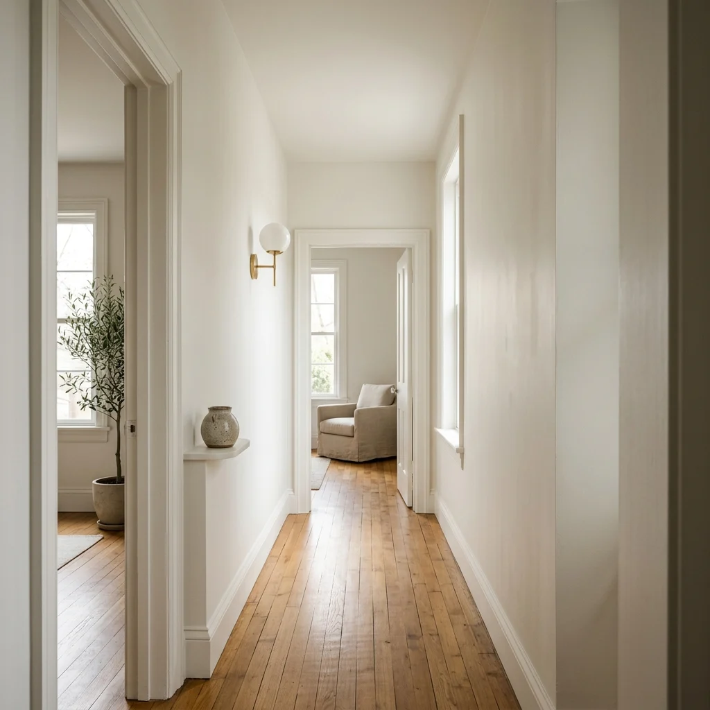 2. Monochromatic Warm White Palette from Room to Room