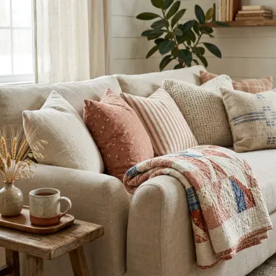 4. Layered Vintage-Inspired Textiles