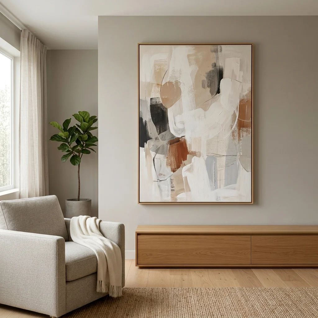 4. A Single Oversized Art Piece Instead of a Gallery Wall