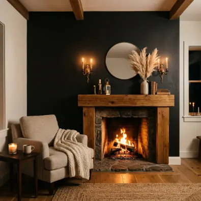 6. Charcoal Black Accent Wall