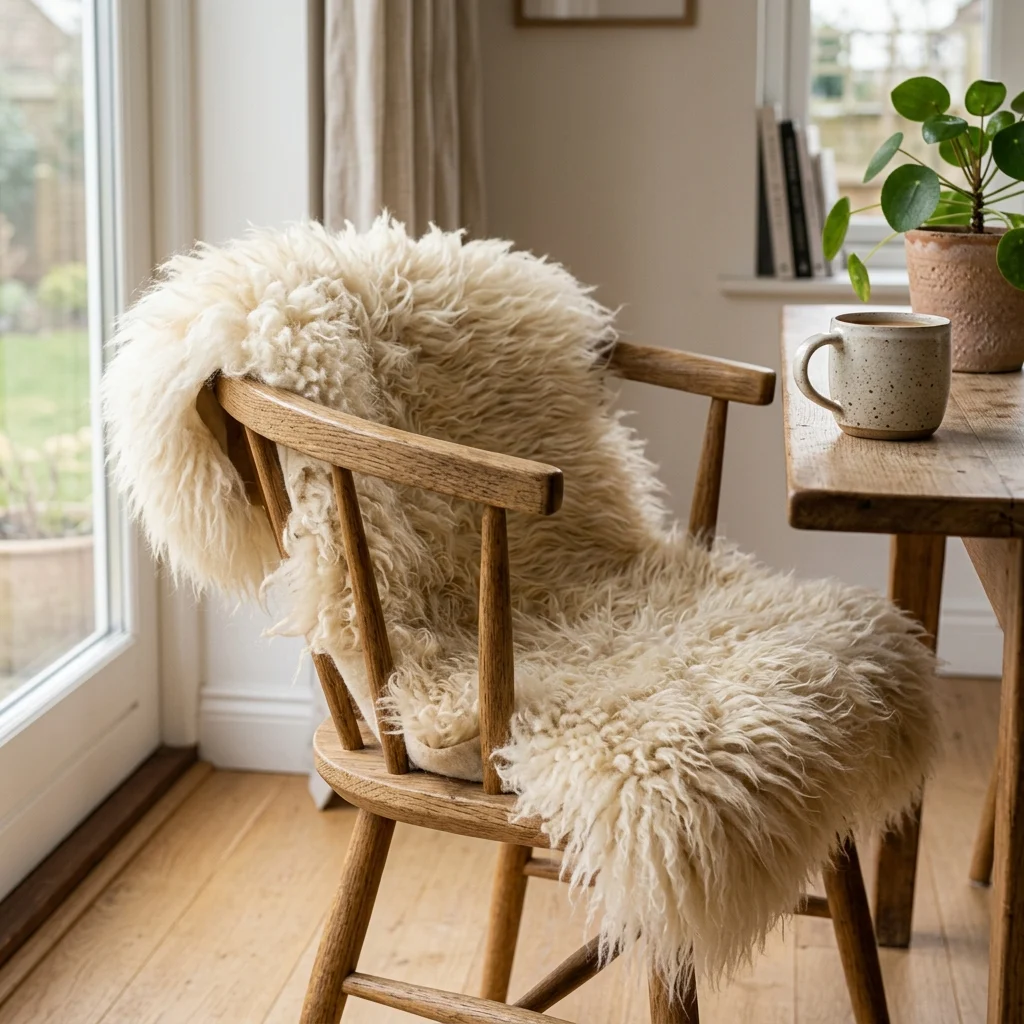 7. Sheepskin Throws for Tactile Warmth on Hard Surfaces