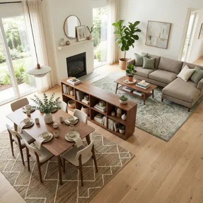 8. Open-Concept Zoning with Furniture Placement