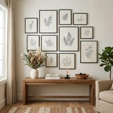 9. Gallery Wall of Botanical Prints