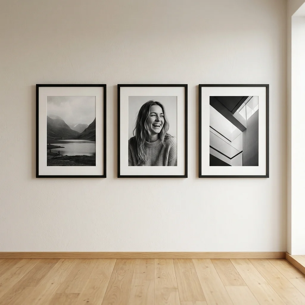 9. Black-and-White Framed Photography in Simple Frames
