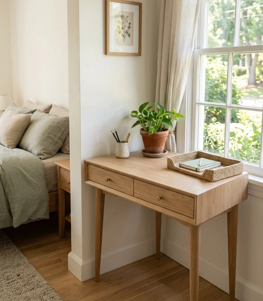 1. Tuck the Desk Into an Unused Corner Nook