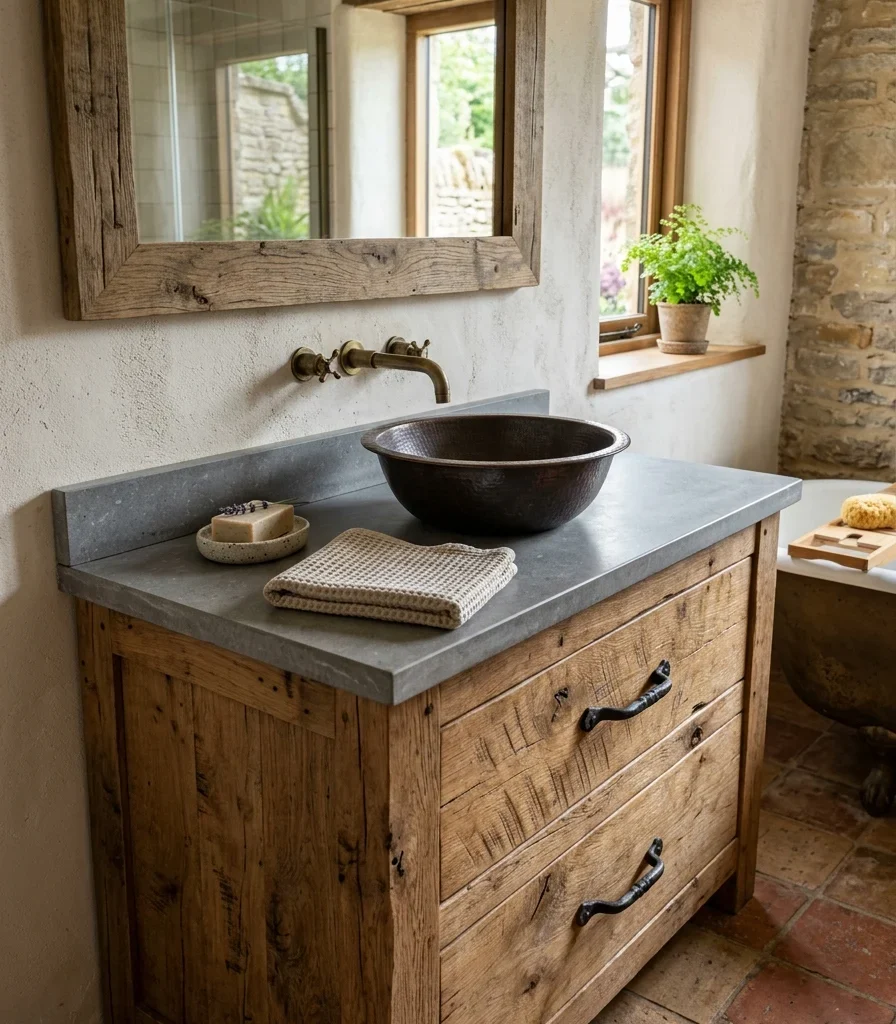 1. Build the Vanity From Reclaimed Wood
