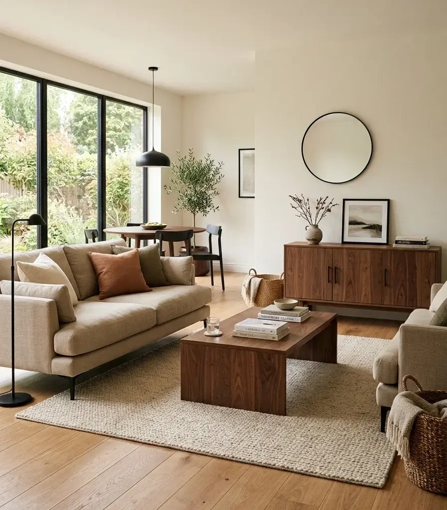1. Carry One Consistent Wood Tone Across Floor and Furniture
