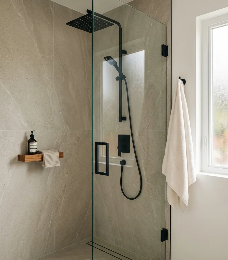 1. Choose Large-Format Porcelain Slab Walls