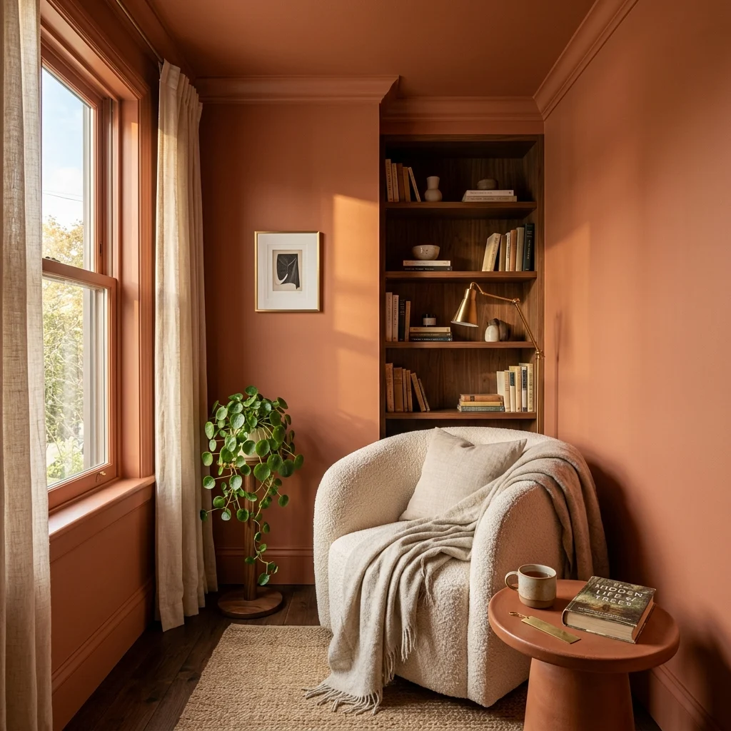 1. Color-Drenching One Room in a Single Warm Hue