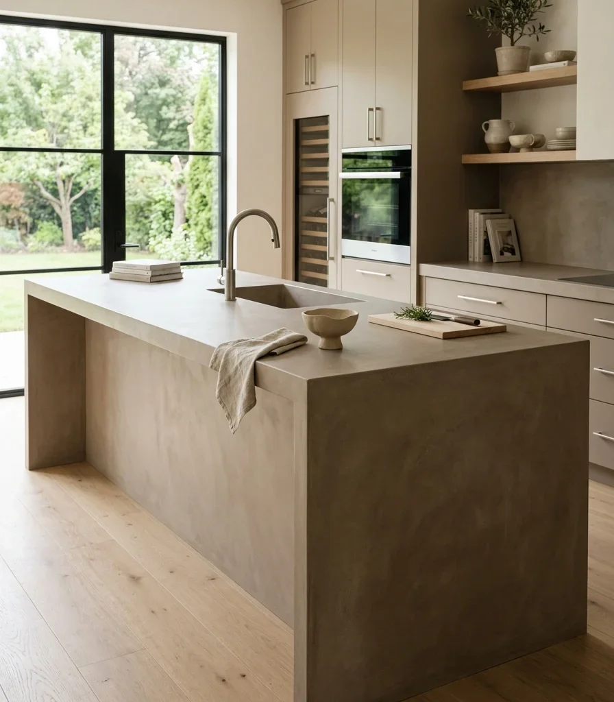 1. Pour a Micro-Cement Waterfall Island Counter