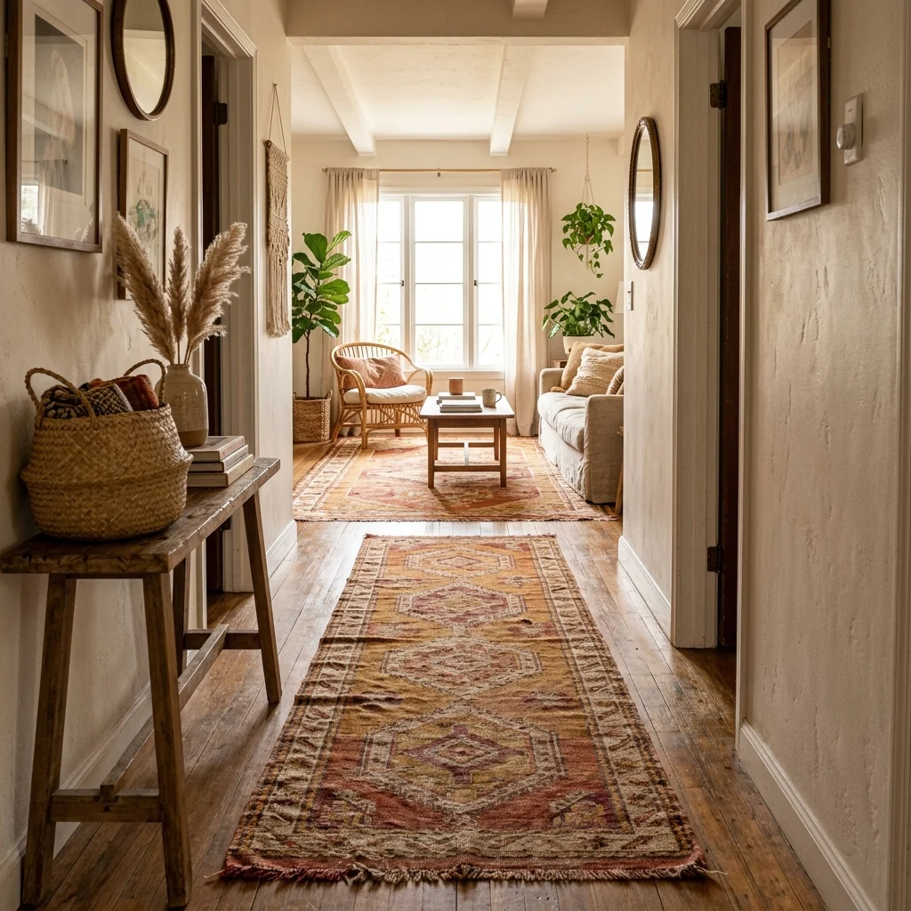 1. Vintage Moroccan Kilim Rugs Layered Room to Room