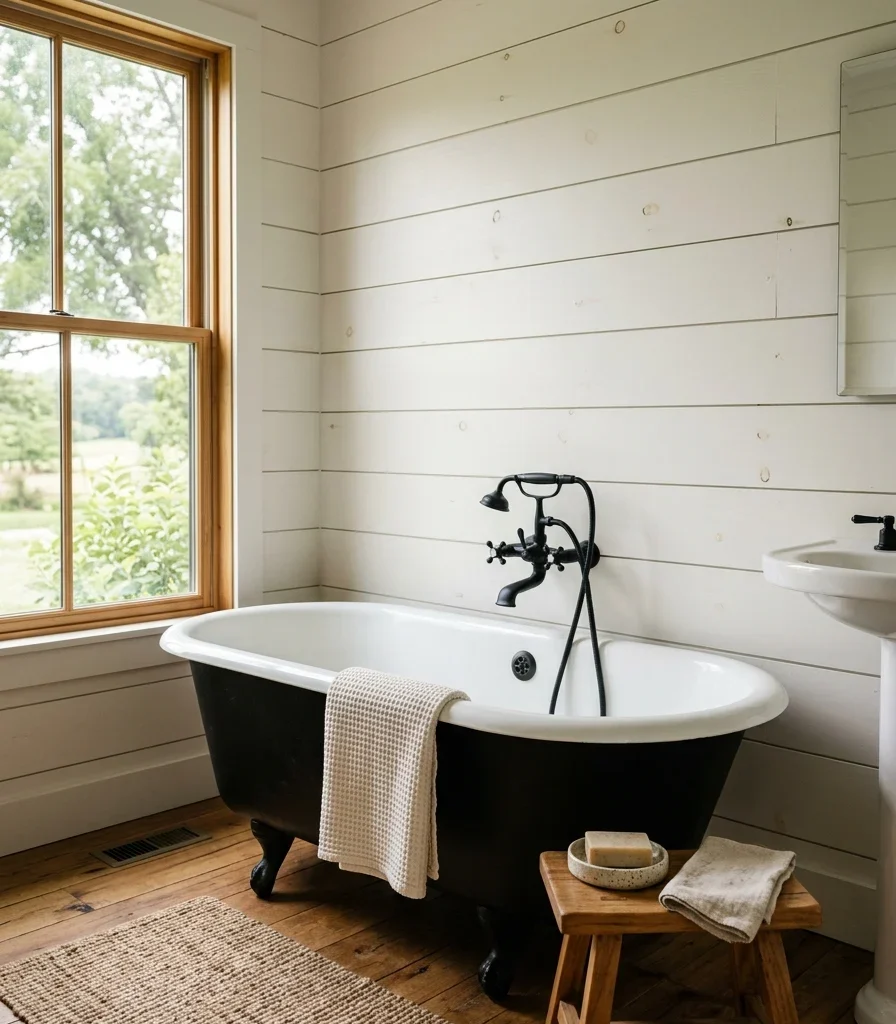 1. Wrap the Tub in a Waterproofed Shiplap Surround