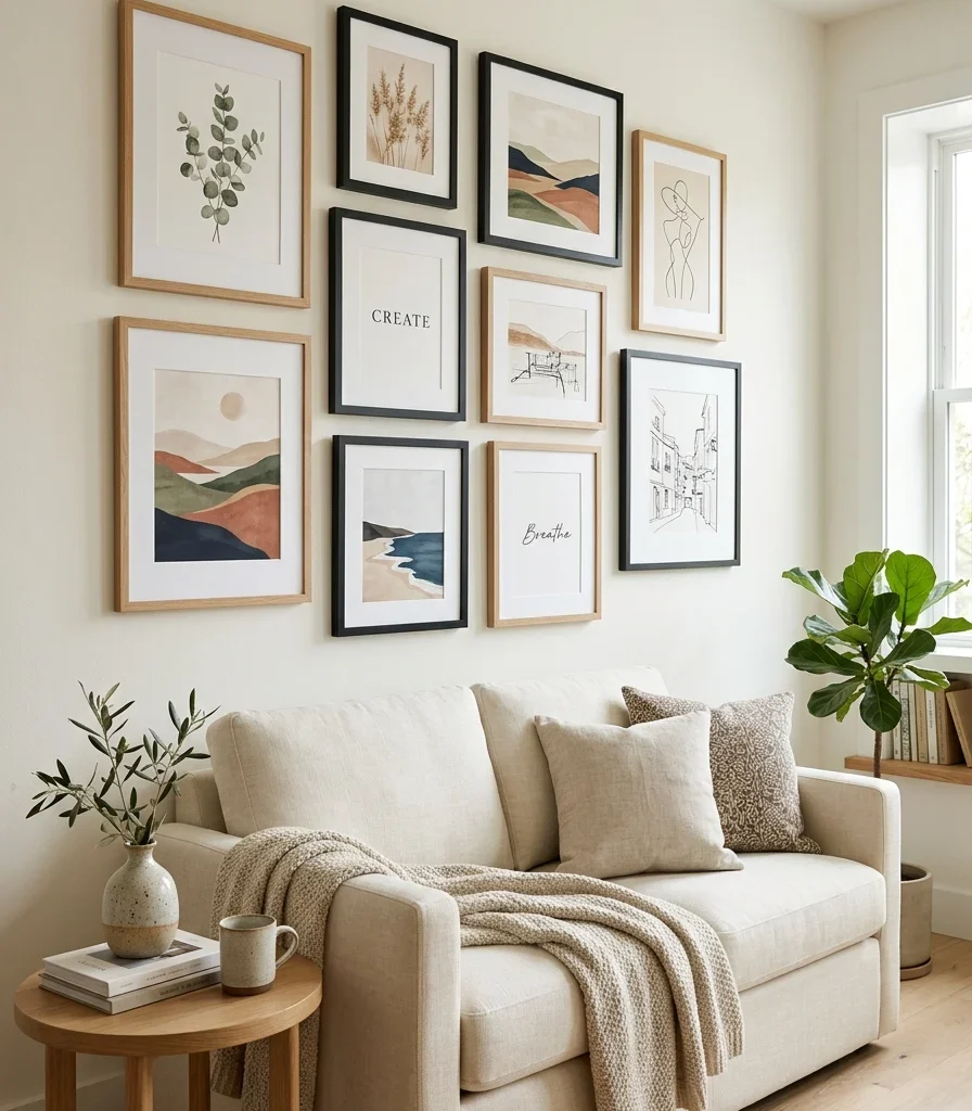 10. Build a Gallery Wall Above the Couch
