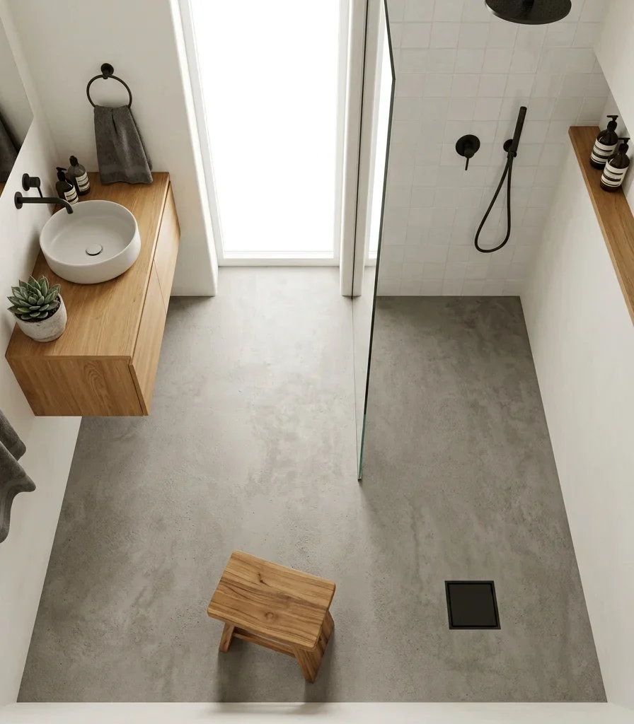 10. Lay Micro-Cement Flooring for a Seamless Transition