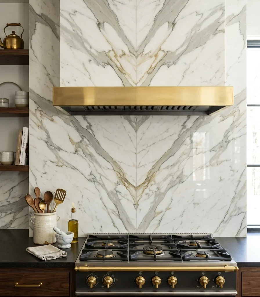 10. Specify a Book-Matched Calacatta Backsplash