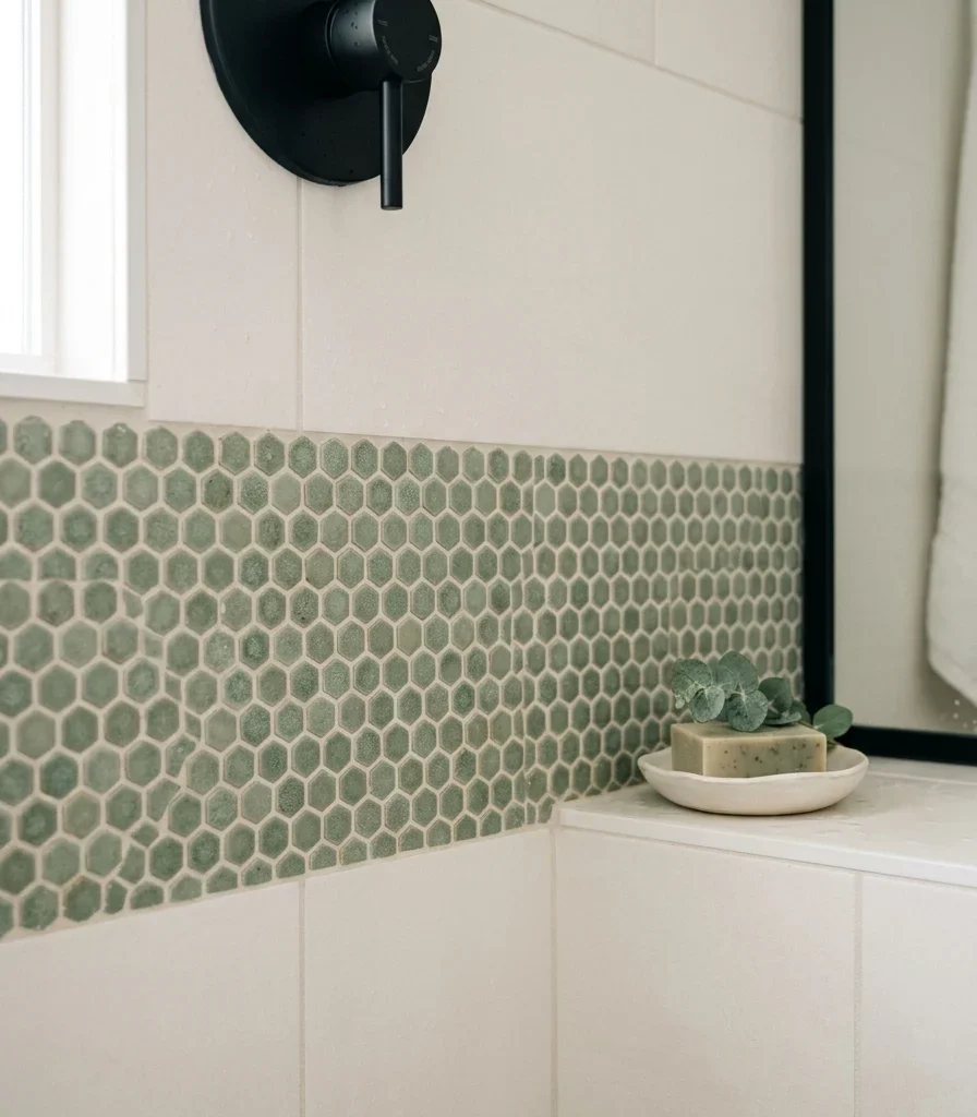 11. Add a Sage Green Mosaic Accent Band