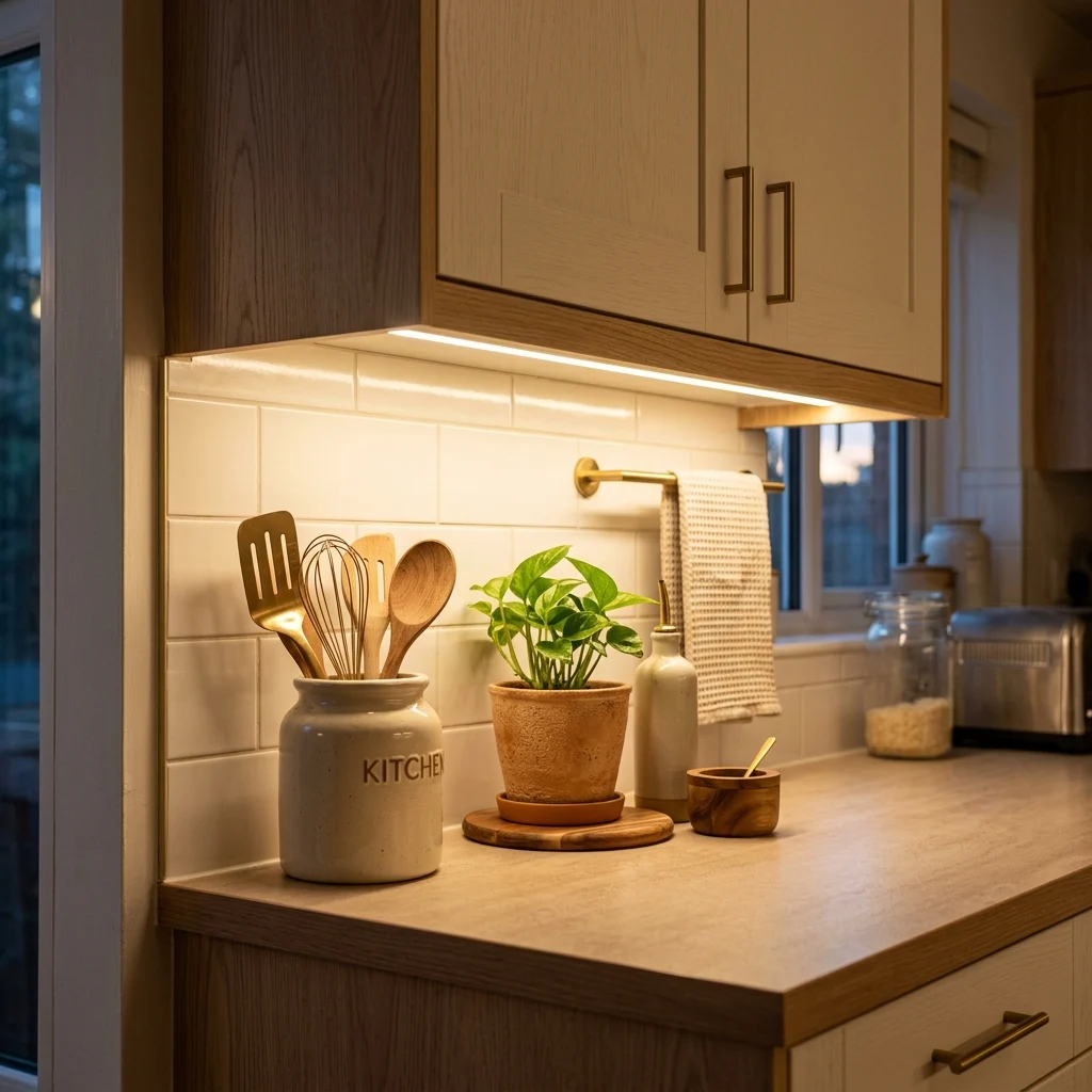 11. Budget LED Strip Lighting Under Cabinets