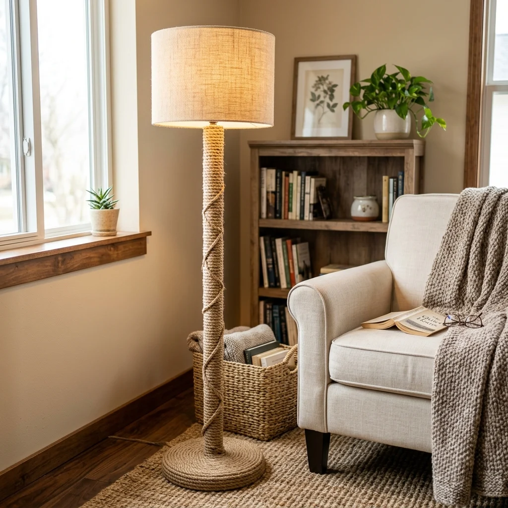 11. DIY Rope-Wrapped Floor Lamp