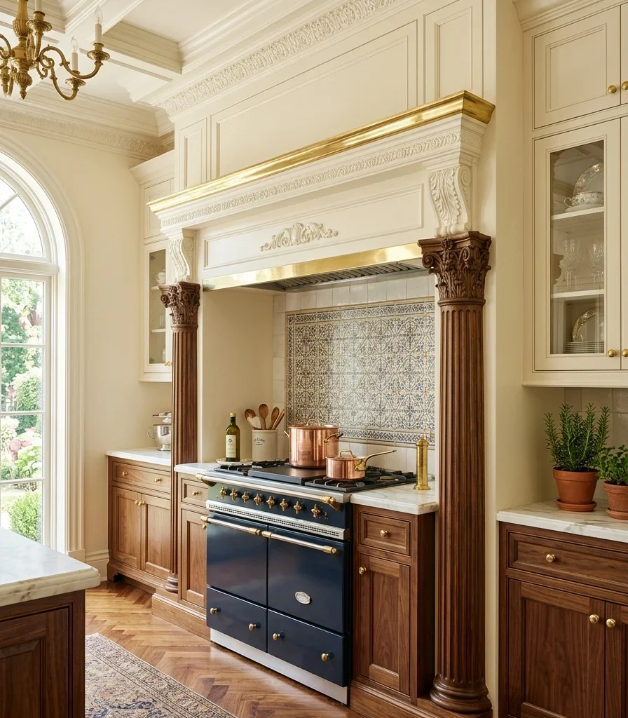 11. Fluted Pilasters Flanking the Range