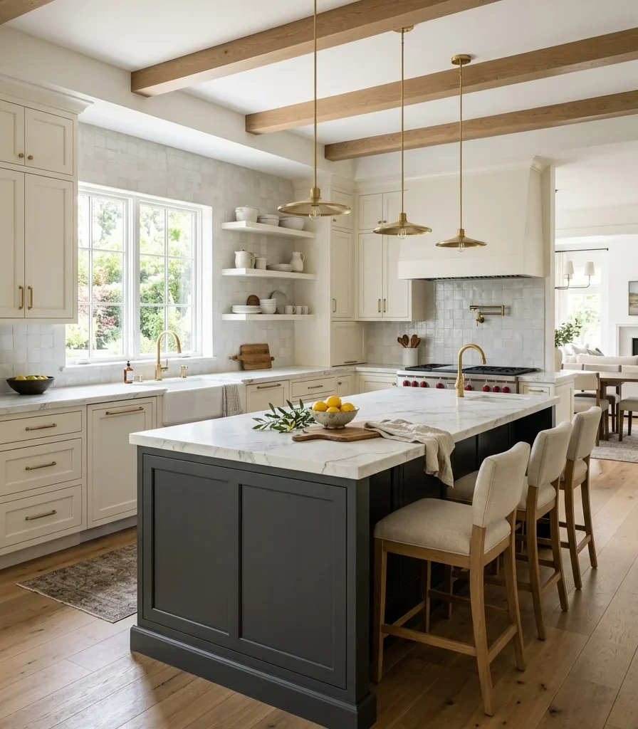11. Pair Two-Tone Cabinetry With a Contrasting Island