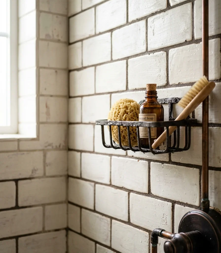 11. Pair Warm Charcoal Grout With Whitewashed Tile