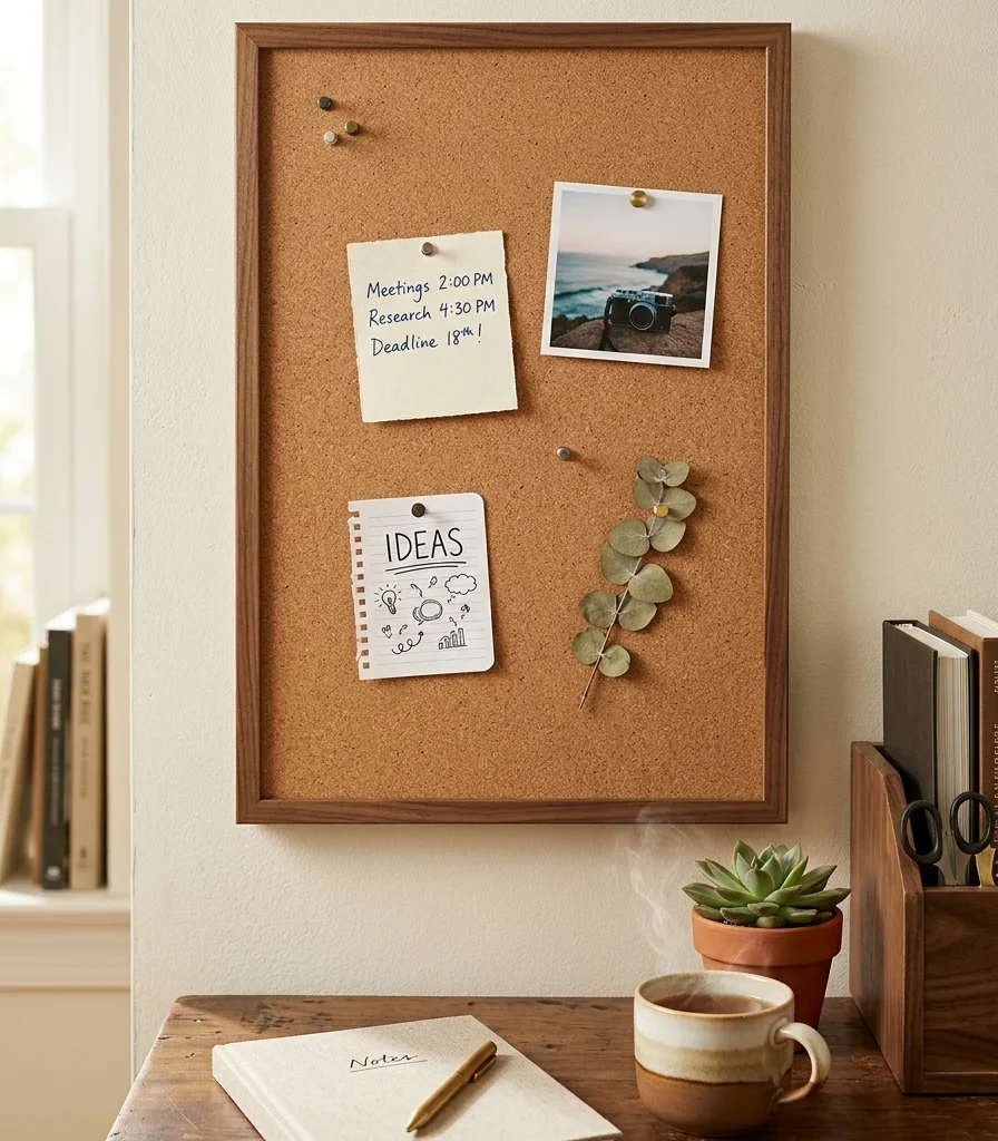 12. A Cork Board Insert Framed Like Wall Art