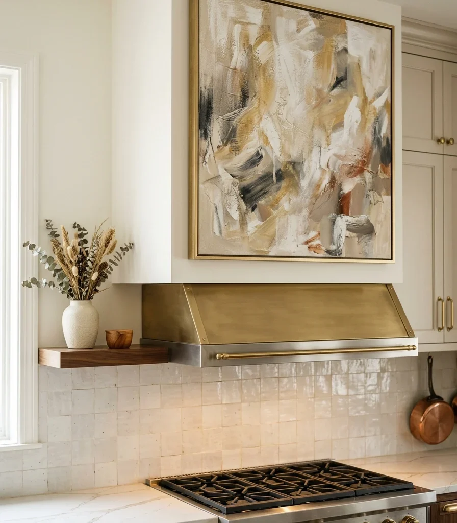 12. Add a Statement Art Piece Above the Range