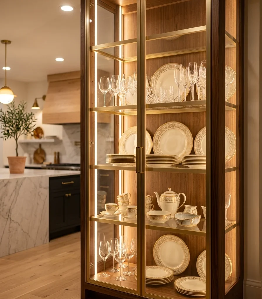 13. Add a Glass-Front Display Cabinet for Fine China