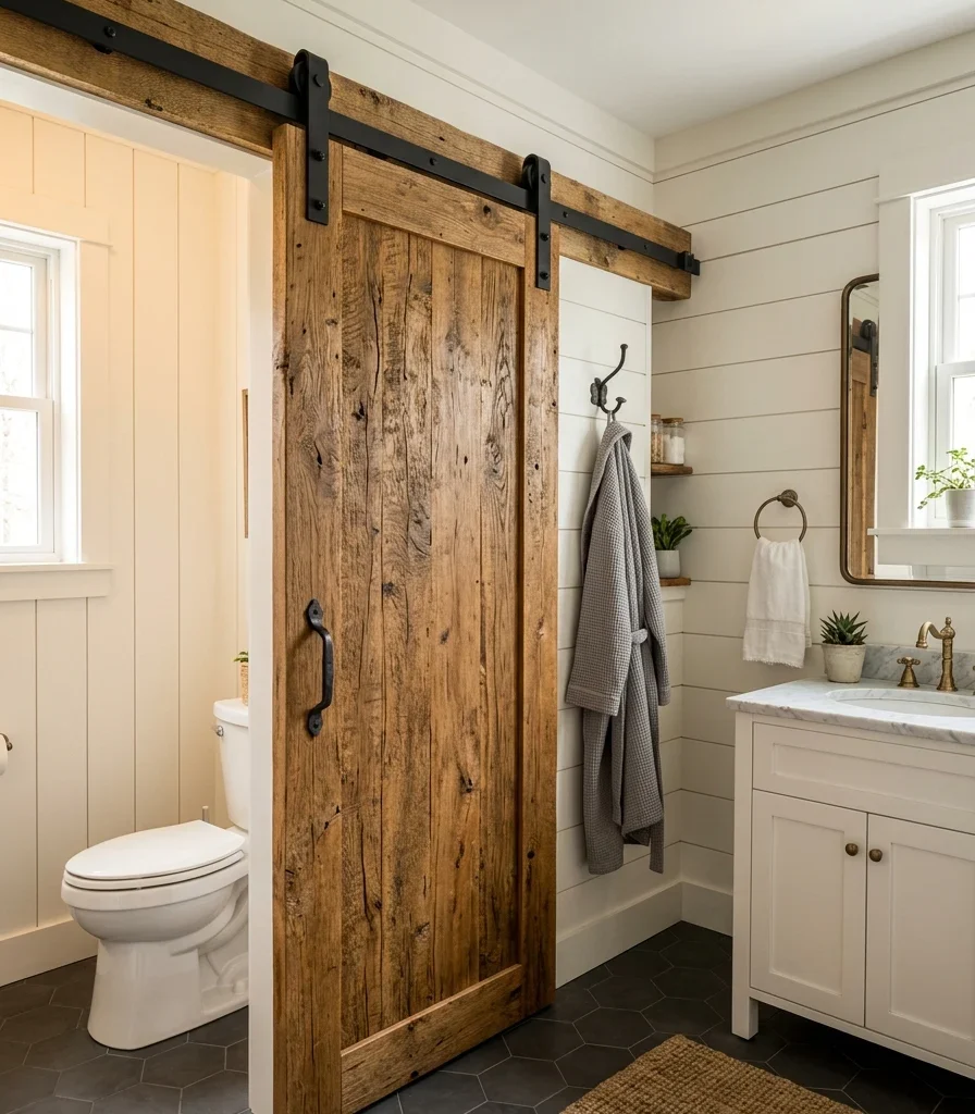 13. Add a Sliding Barn Door for the Water Closet Zone