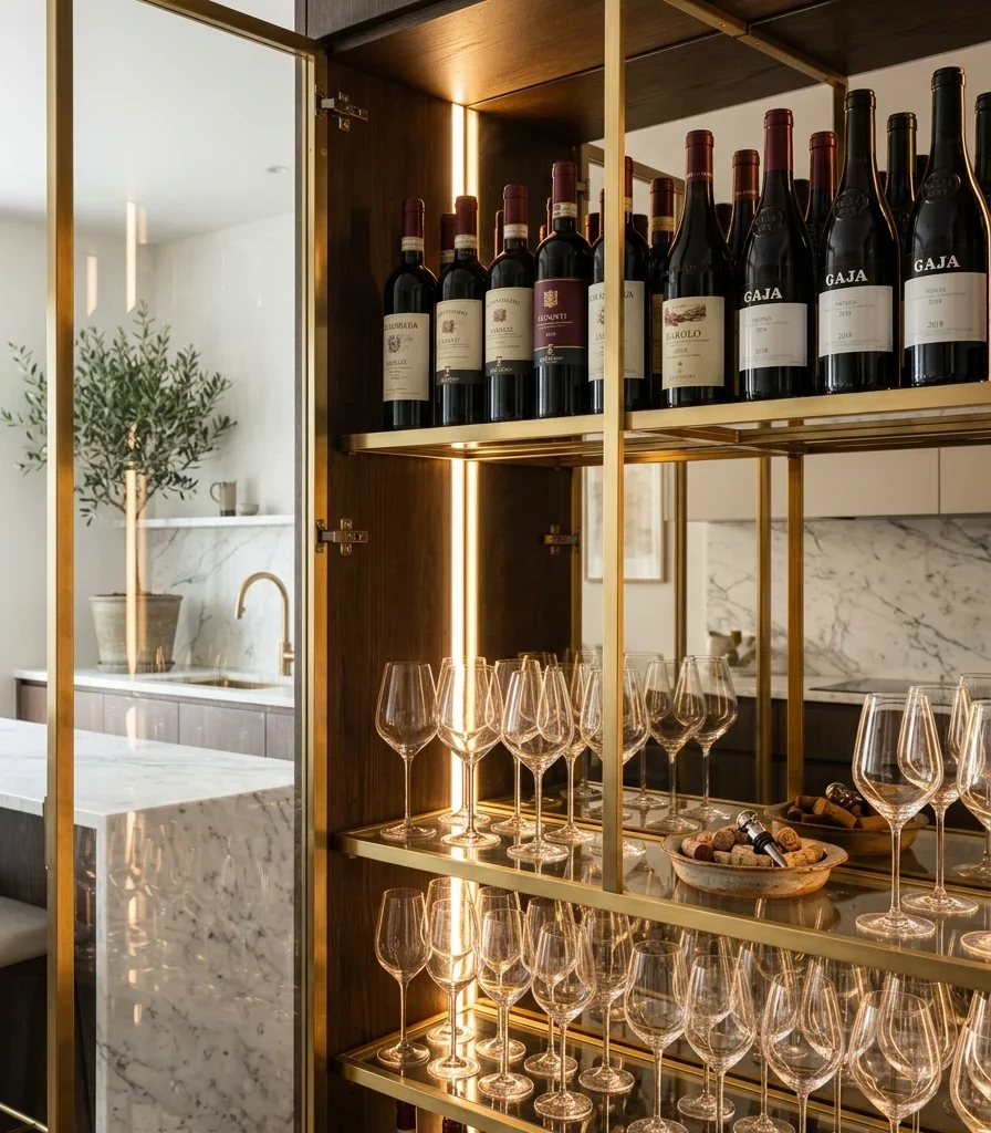 13. Build an Open Wine and Glassware Display Cabinet