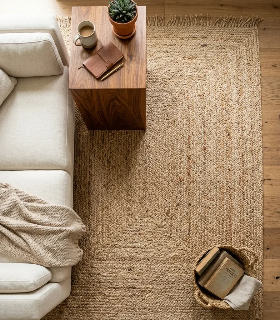 13. Ground the Room With a Jute or Wool Rug