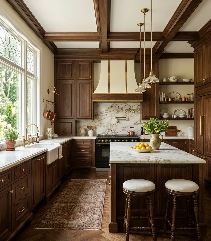 13. Warm Ivory Walls to Set Off Dark Wood Millwork
