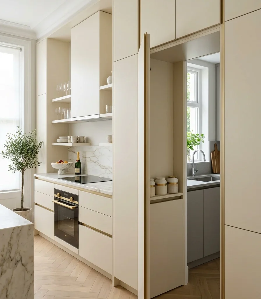 14. Connect the Dry Kitchen to the Wet Kitchen Through a Hidden Pass-Door