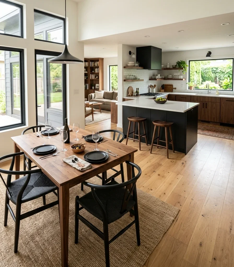 14. Angle the Table to Ease Traffic Flow Around the Island