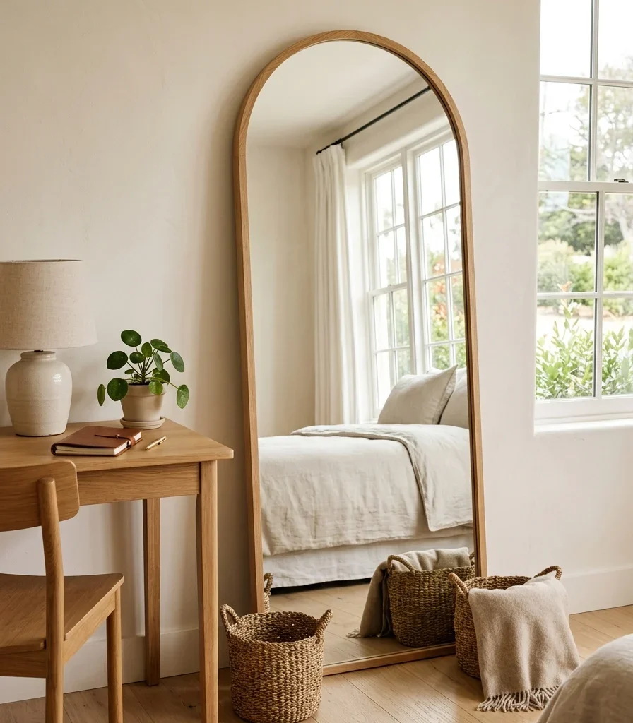 15. Lean a Full-Length Mirror Beside the Desk