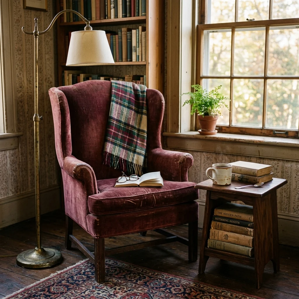 15. A Dedicated Reading Corner With a Wingback Chair