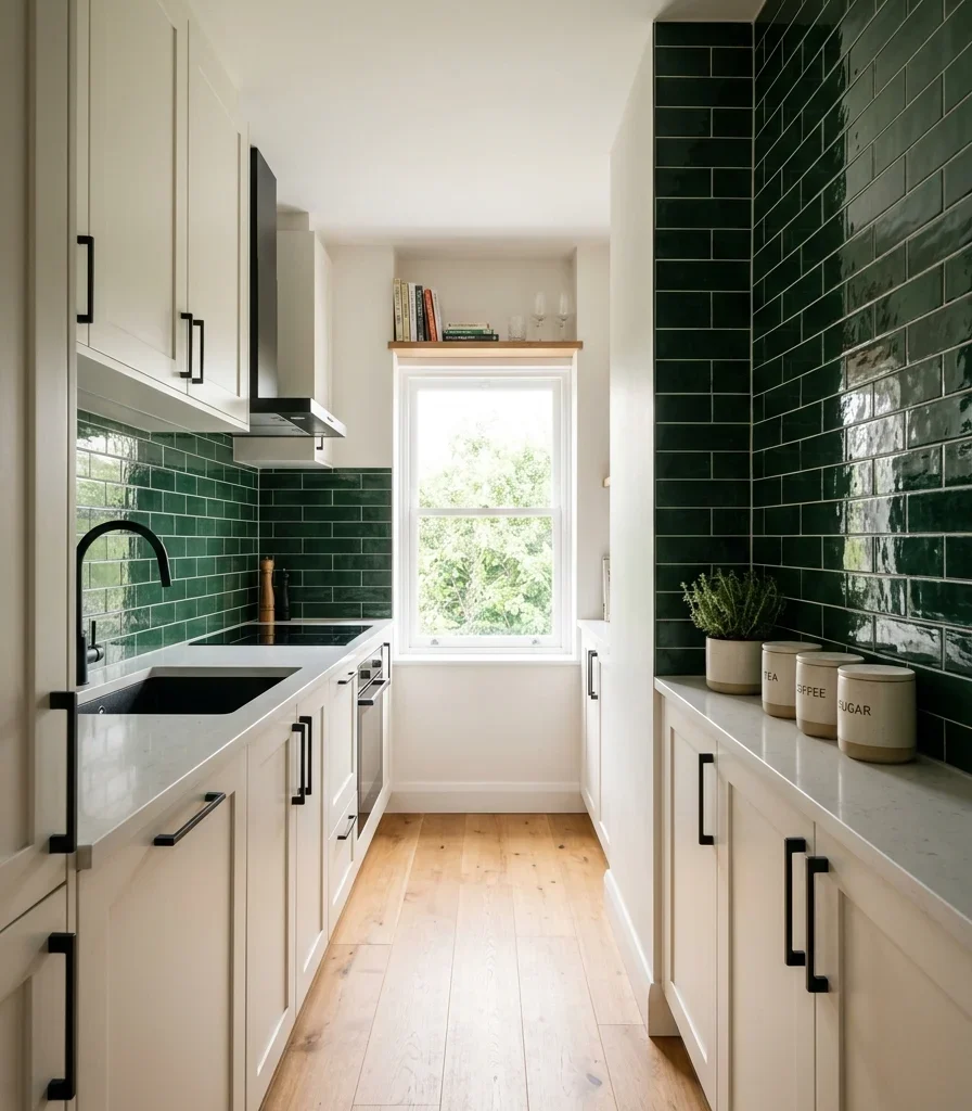 15. Achieve the Look in a Galley Kitchen With One Hero Material