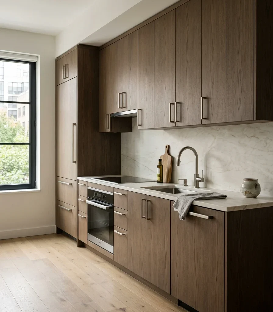 15. Design a Compact One-Wall Luxury Kitchen Layout