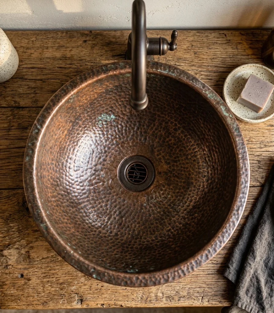 15. Install a Hammered Copper Sink Basin
