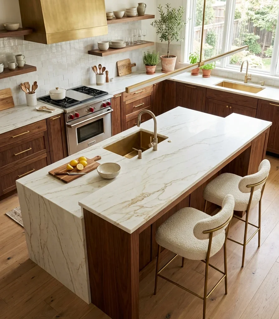 15. Scaled-Down Contemporary Luxury for a Small Kitchen