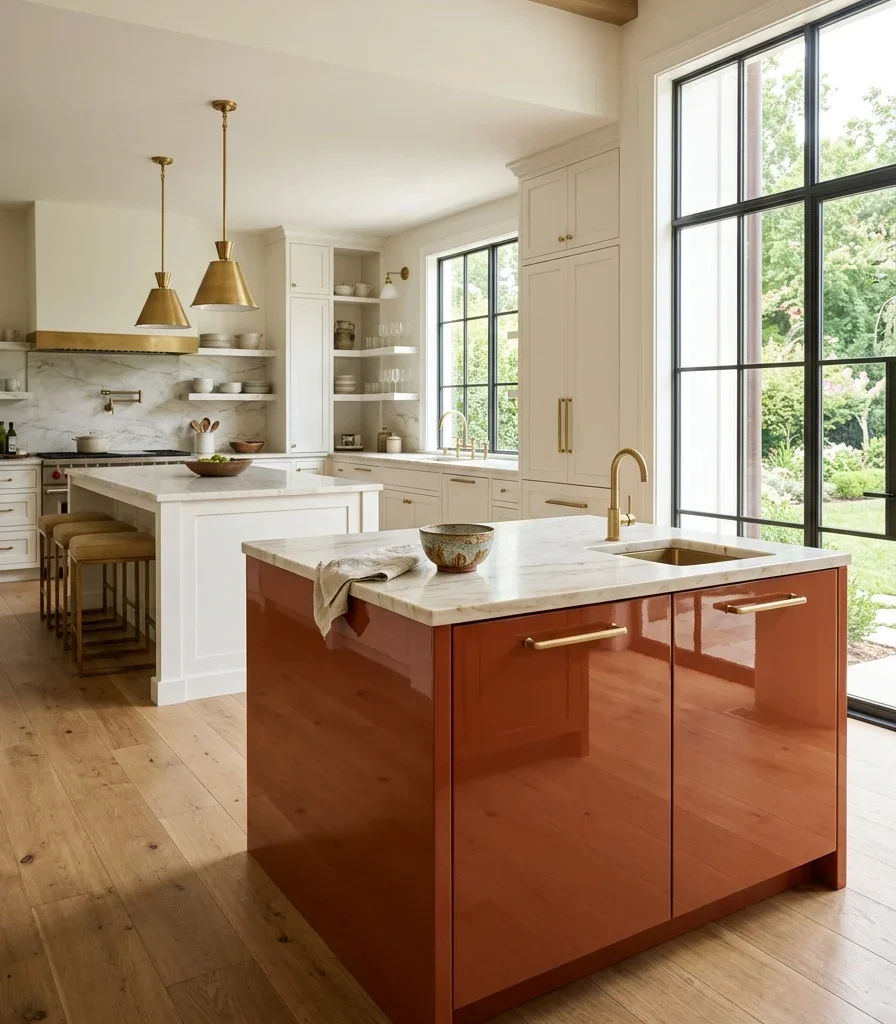 16. Add Warm Terracotta Lacquer to a Secondary Island