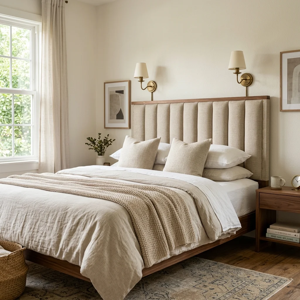 16. DIY Fabric-Wrapped Headboard
