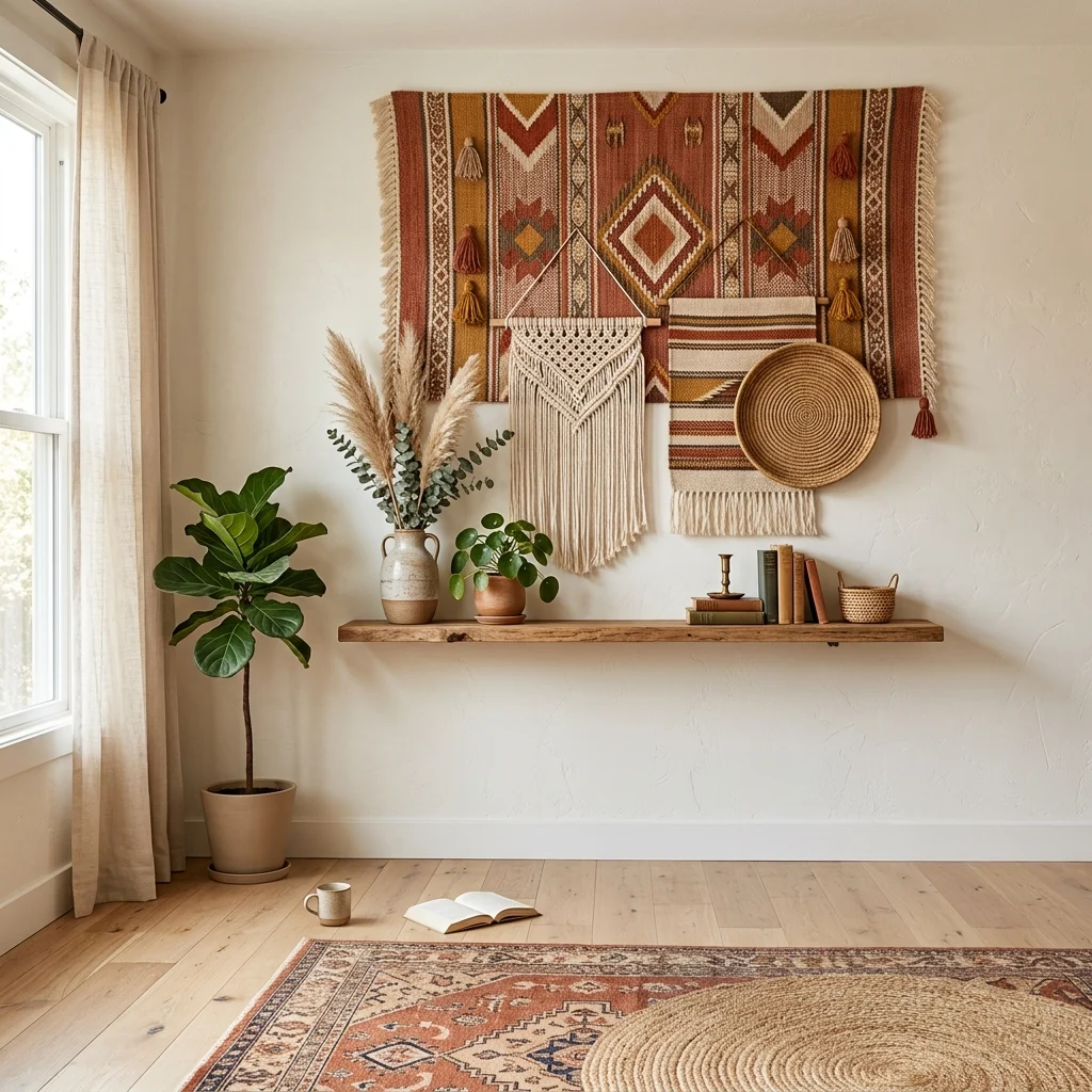 16. Vertical Textile Layering Instead of Floor-Space-Heavy Furniture