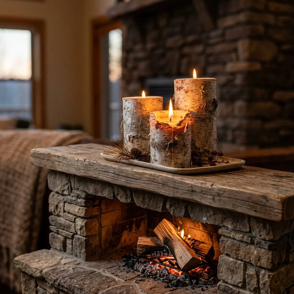 17. Birch Bark Candles for Ambient Evening Glow