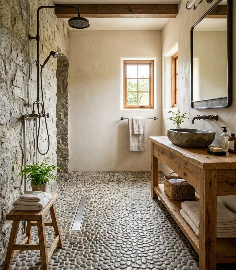 17. Design an Efficient Wet-Room Layout for a Full Bath in a Small Footprint