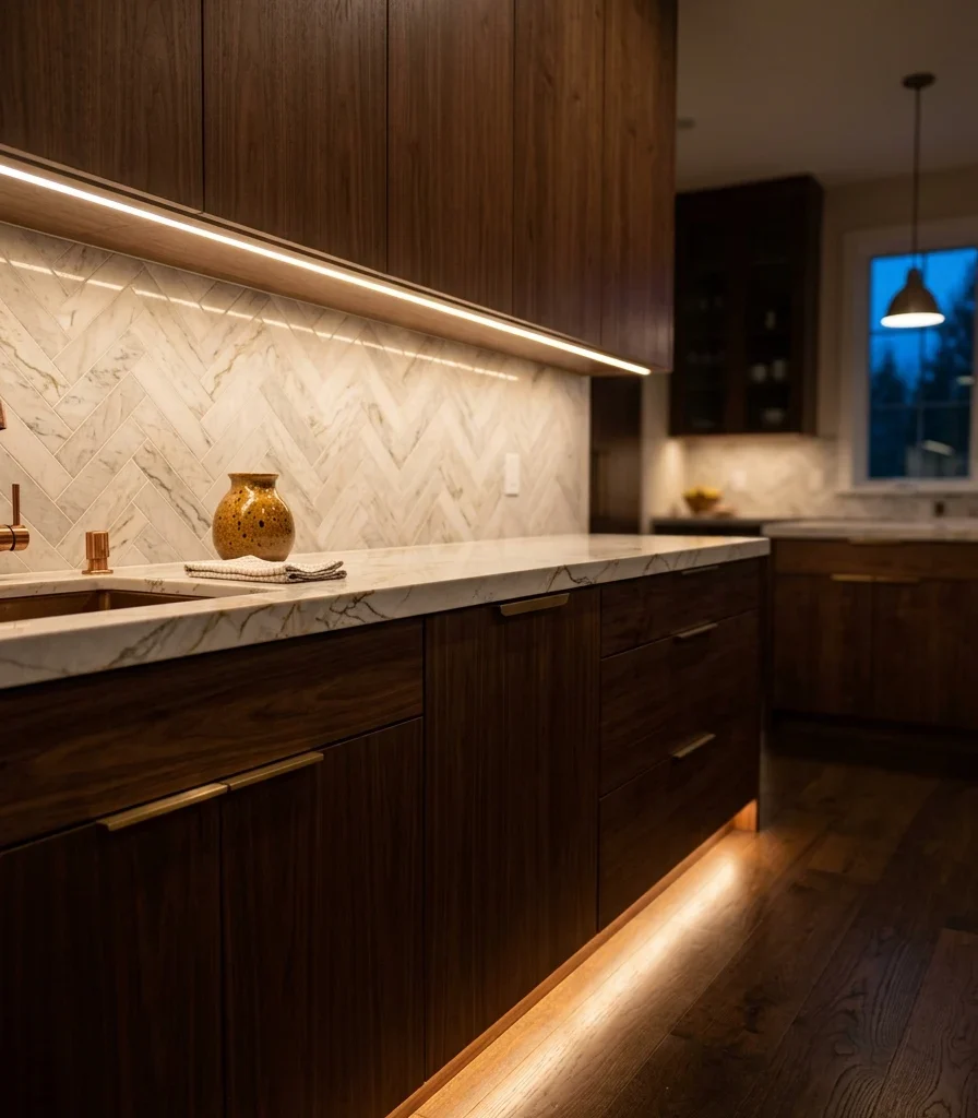 17. Layer Under-Cabinet and Toe-Kick Lighting Together